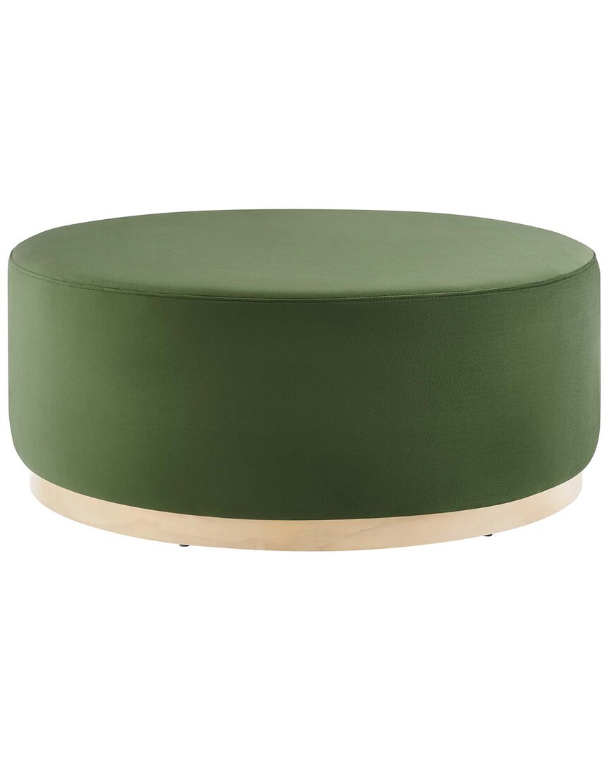 Modway Tilden Large 38 Round Boucle Upholstered Ottoman In Green
