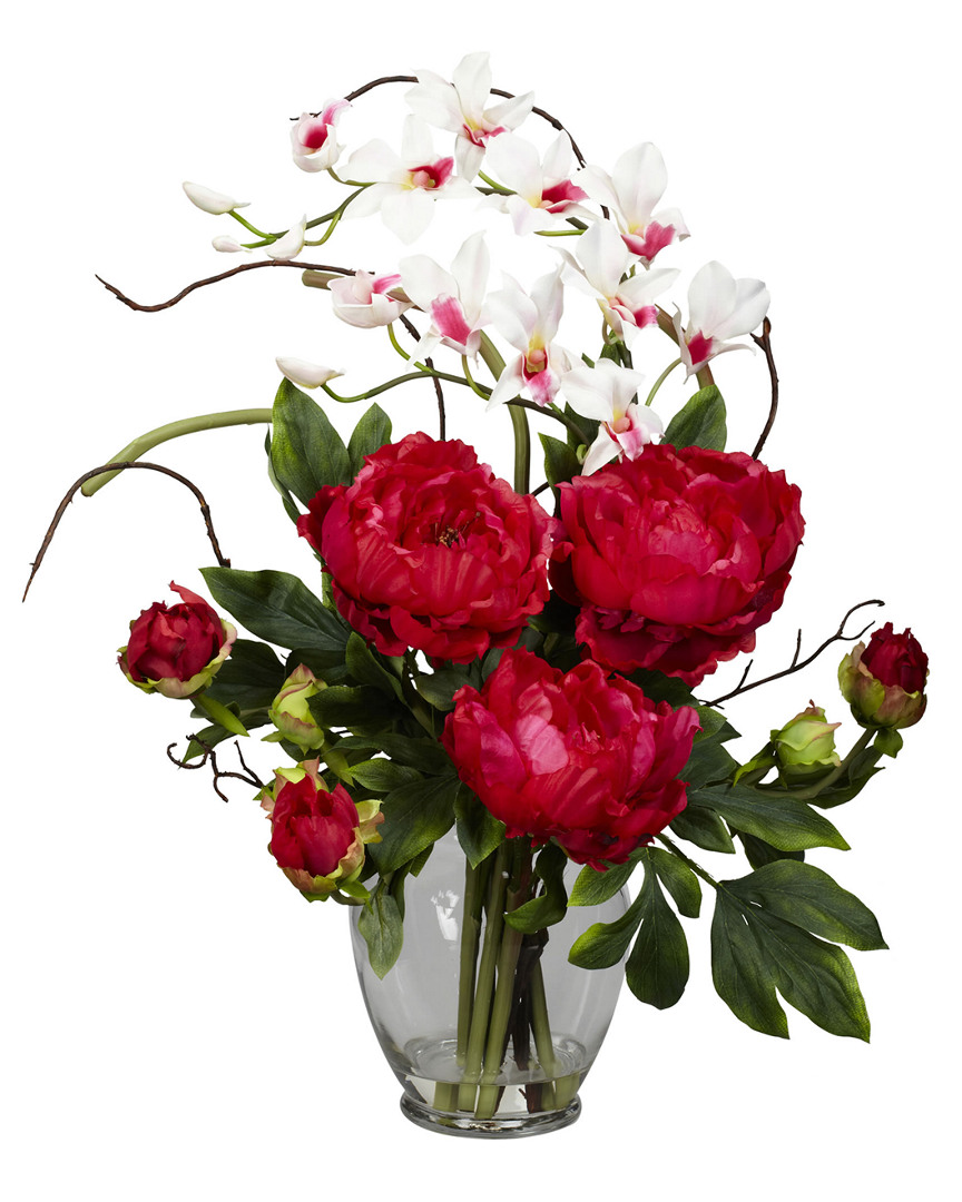 Nearly Natural Rose And Hydrangea Silk Flower Arrangement