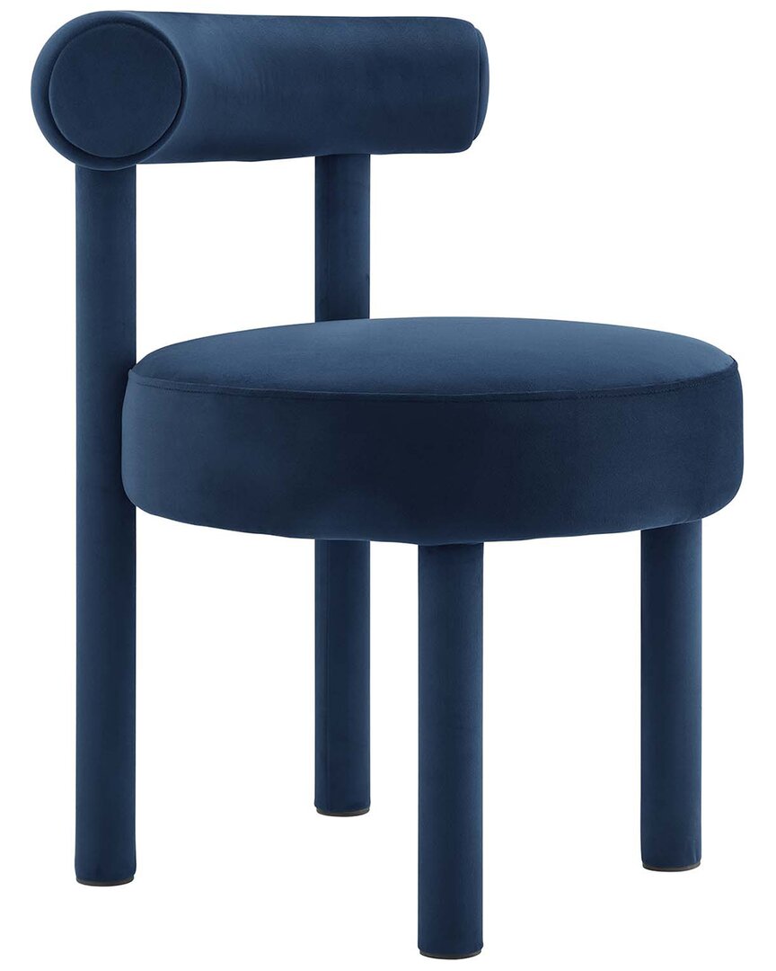 Modway Set Of 2 Toulouse Performance Velvet Dining Chair In Blue