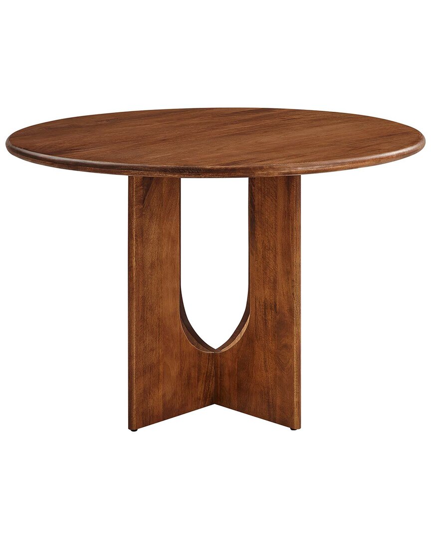 Modway Rivian Round 48 Wood Dining Table In Brown