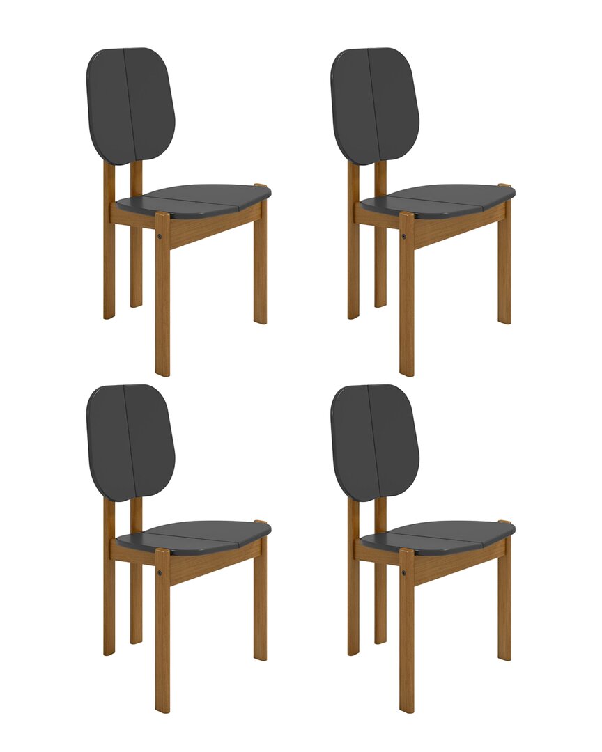 Manhattan Comfort Set Of 4 Mid-century Modern Gales Dining Chairs