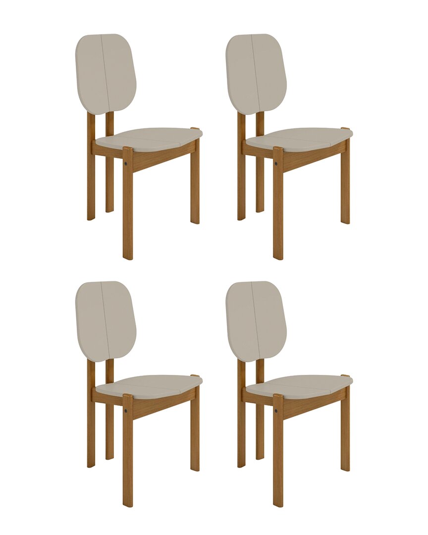 Manhattan Comfort Set Of 4 Mid-century Modern Gales Dining Chairs