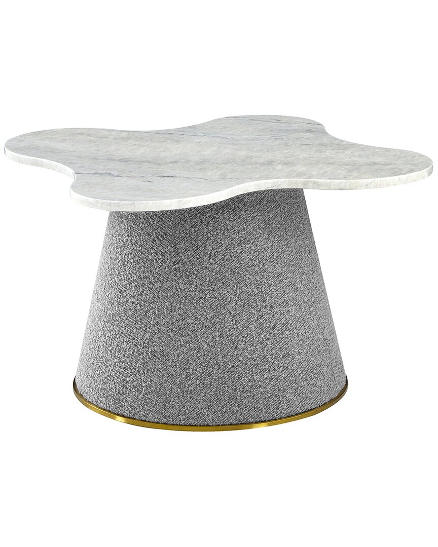 Pasargad Home Simona Grey Marble Top Side Table
