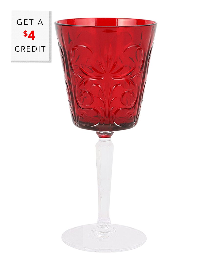 Shop Vietri Barocco Ruby Wine Glass With $4 Credit
