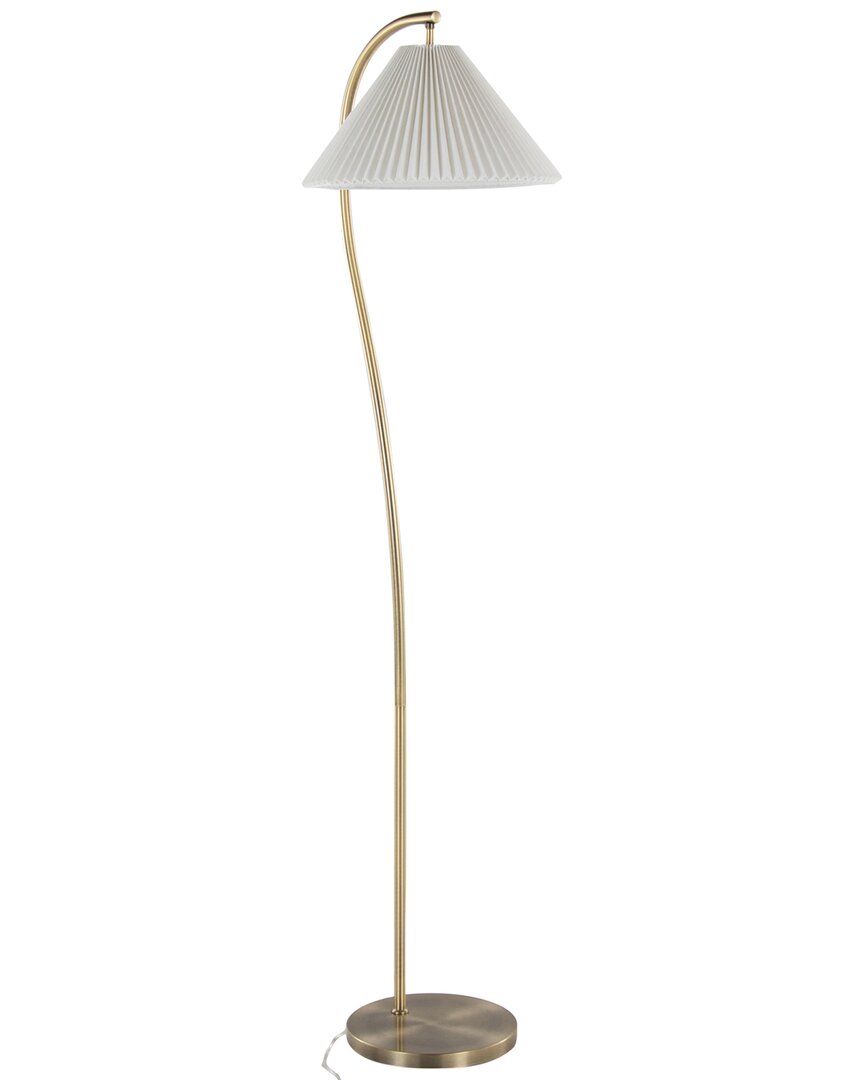 LUMISOURCE LUMISOURCE CASSIS 65IN GLAM FLOOR LAMP WITH PLEATED SHADE 