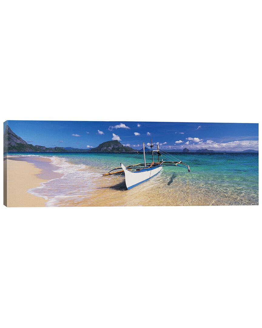 Icanvas Discontinued  Fishing Boat Moored On The Beach, Palawan, Philippines By Panoramic Images Wall