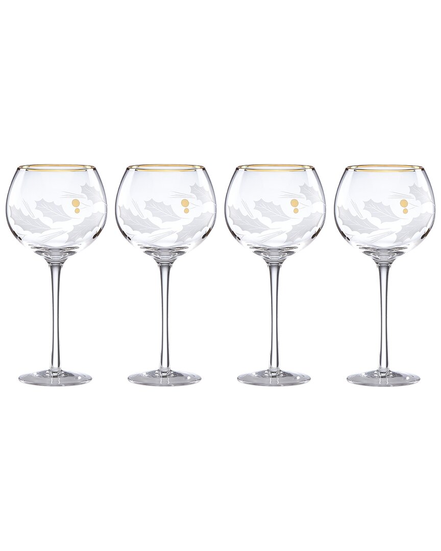 Shop Lenox Holiday Gold 4pc Balloon Glass Set In Clear