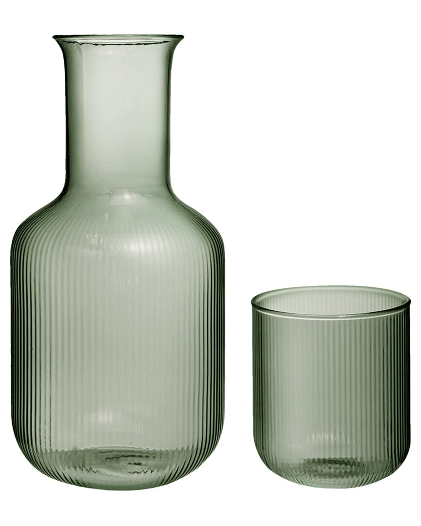 American Atelier 2pc Carafe & Cup Set In Green