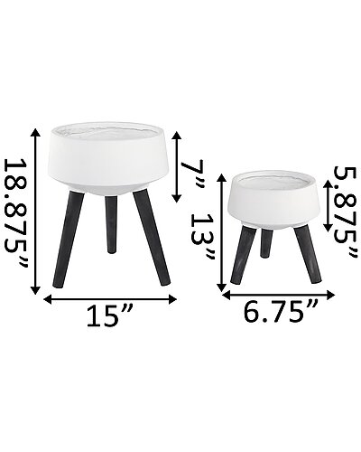 Set of 2 Fiberglass Pots on Legs