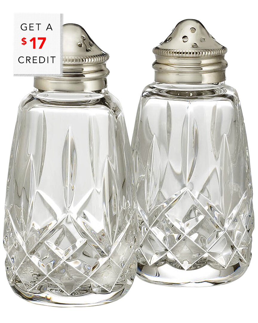 Waterford Lismore 4in Salt & Pepper Set With $17 Credit In Clear
