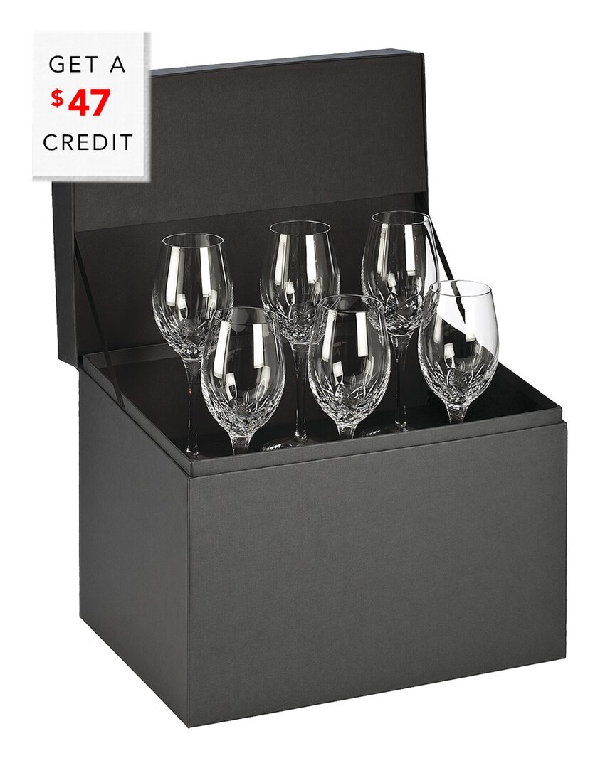 Waterford Lismore Set Of Six 14oz Essence Wine Glasses With $47 Credit