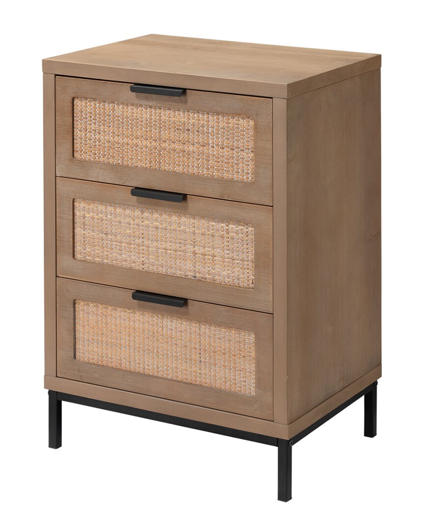 Jamie Young Reed 3-drawer Side Table In Brown