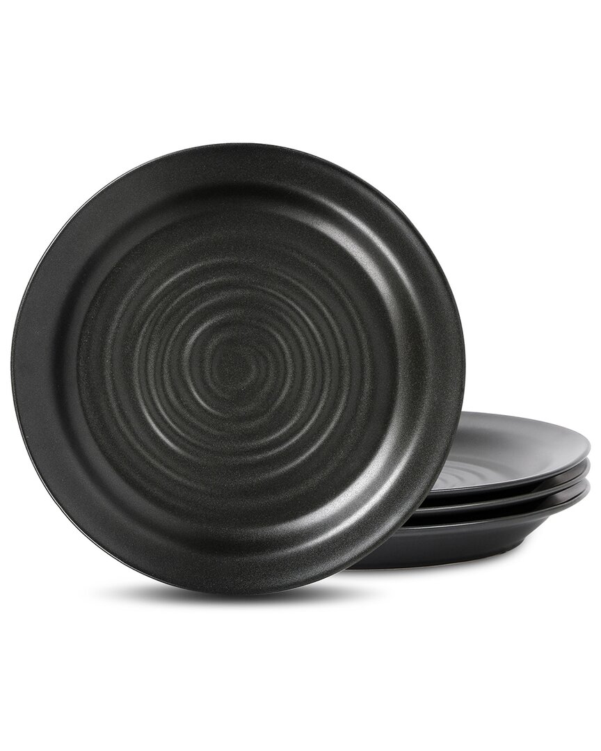 Stone Lain Orbit 4pc Stoneware Dinner Plate Set In Grey
