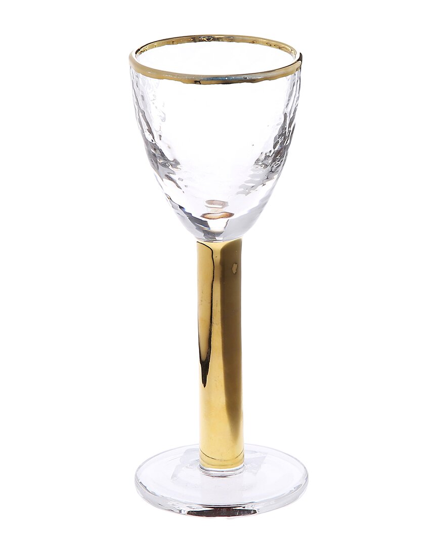 Alice Pazkus Set Of 6 Stemmed Liquor Glasses In Gold