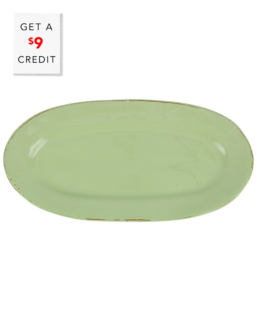 Shop Vietri Cucina Fresca Narrow Oval Platter With $9 Credit In Green