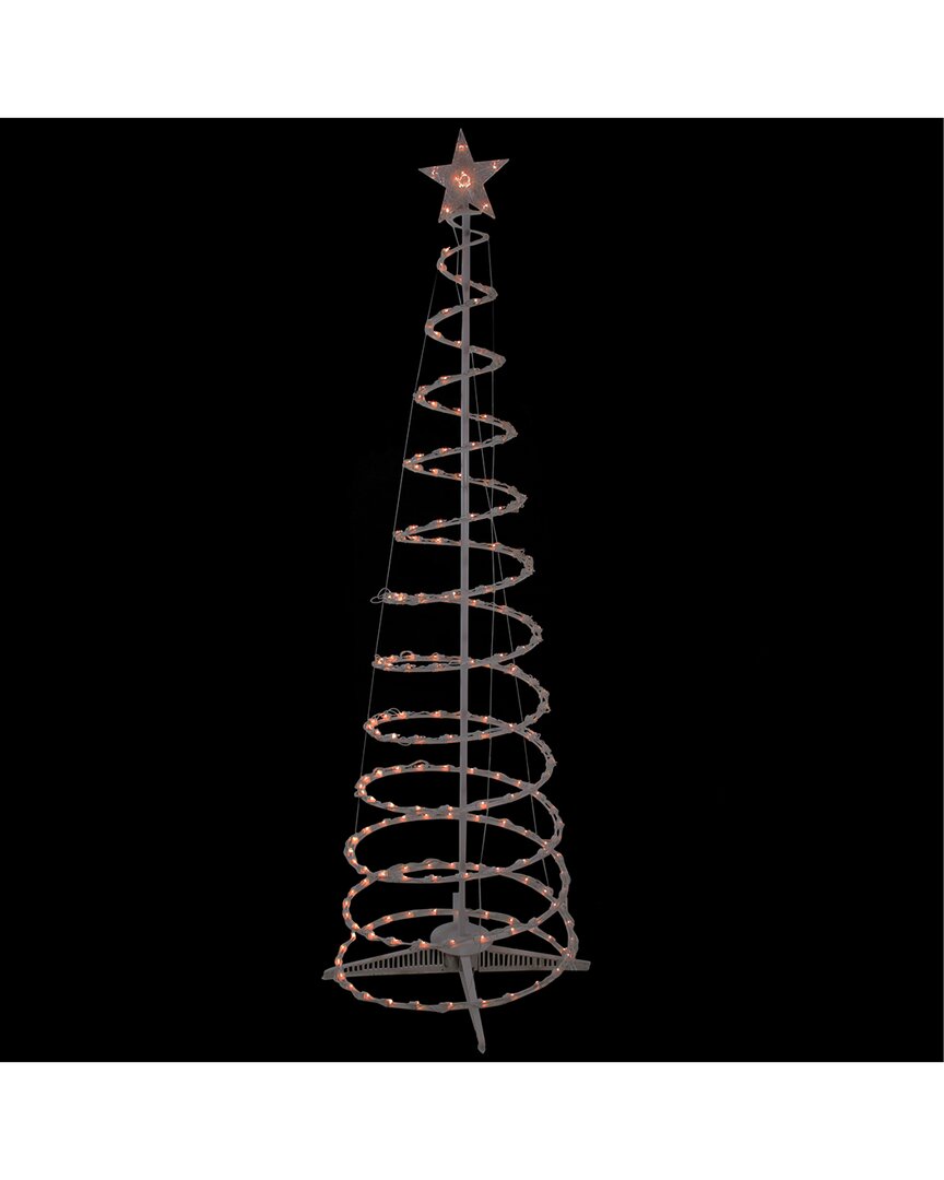 Northlight 6ft Clear Lighted Spiral Cone Tree Outdoor Christmas Display In White
