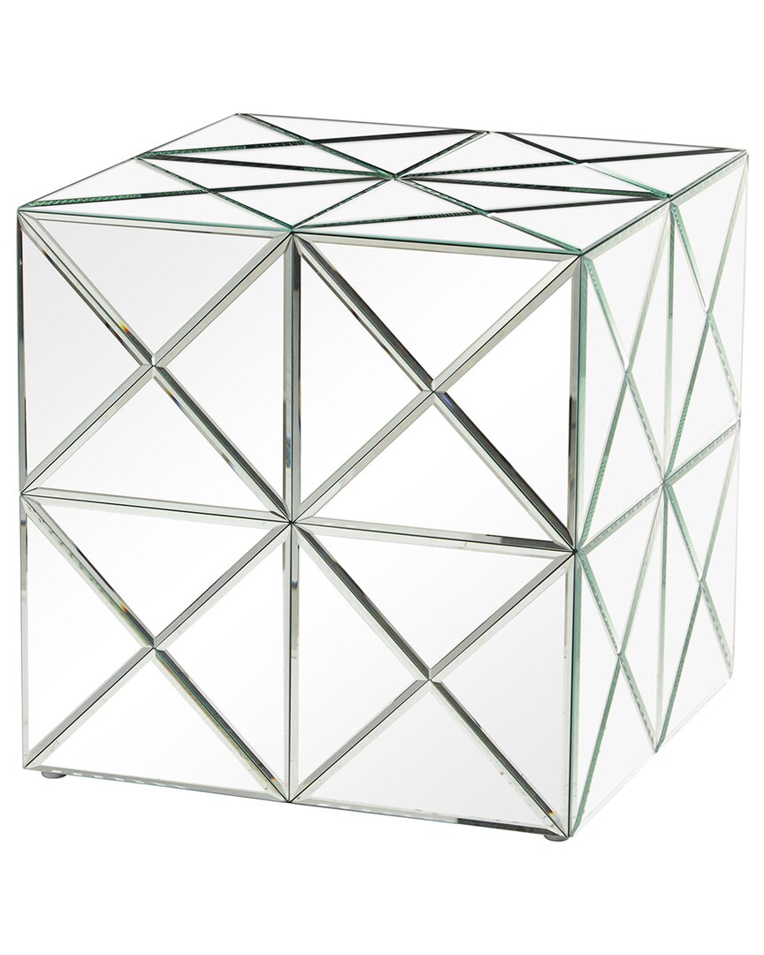 Peyton Lane Mirrored Accent Table In Silver