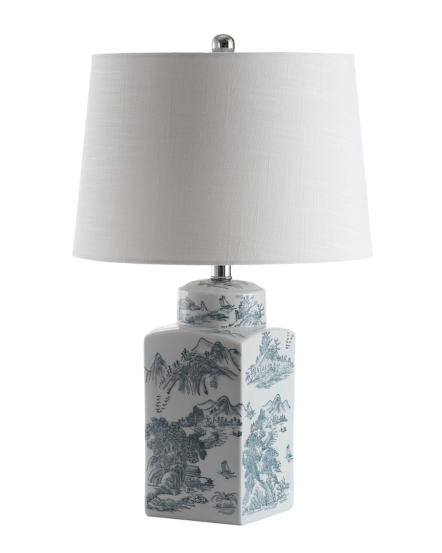 Jonathan Y 24.5in Audrey Blue & White Table Lamp