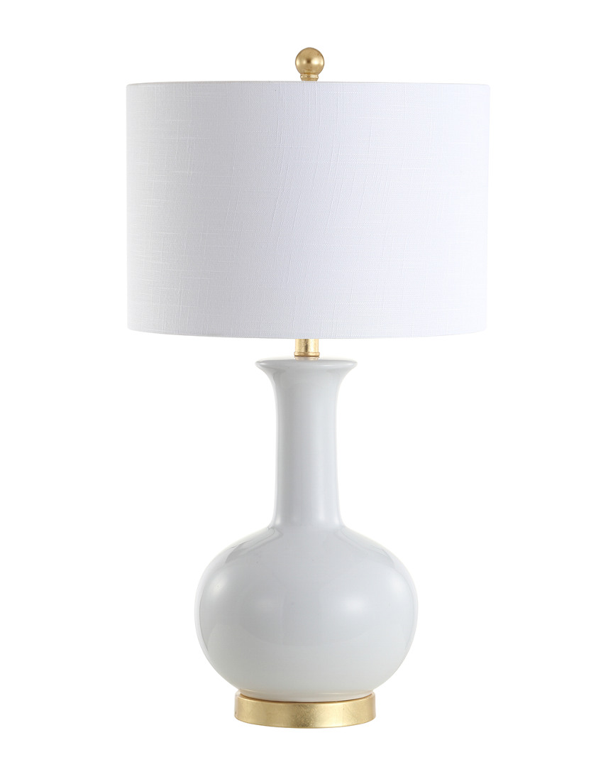 Jonathan Y 27in Brussels White & Brass Table Lamp