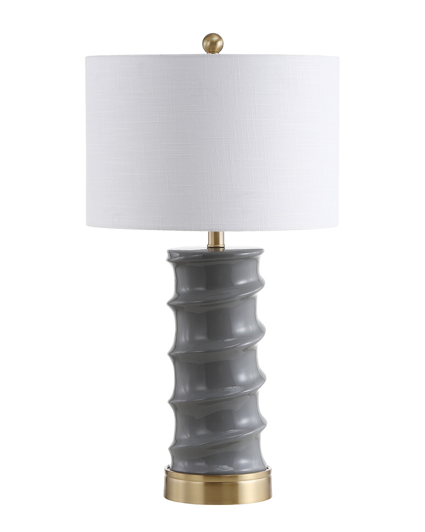 Jonathan Y 28in Taipei Grey & Gold Table Lamp