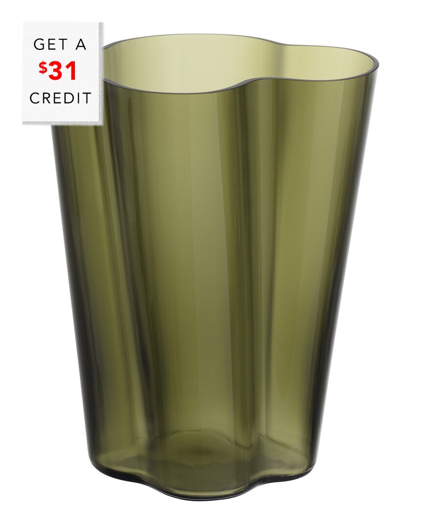 Iittala Aalto 10.5in Moss Green Vase With $31 Credit