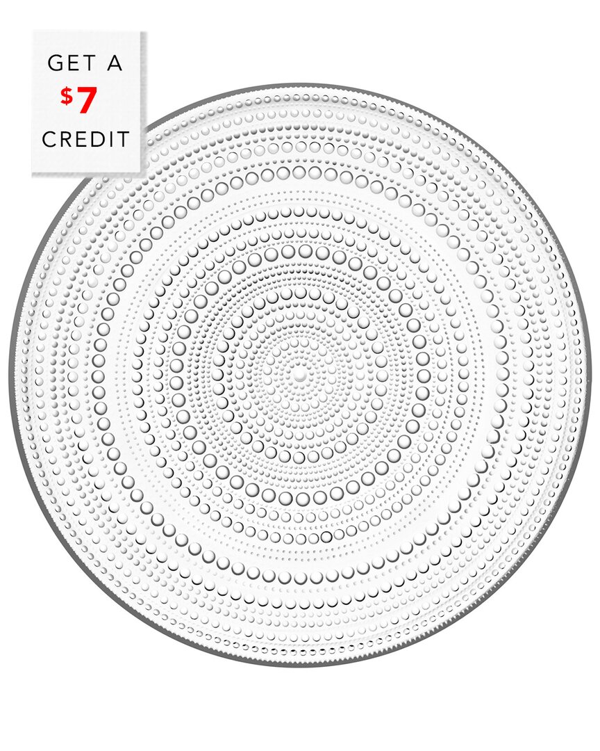 Iittala Kastehelmi 12.25in Clear Plate With $7 Credit
