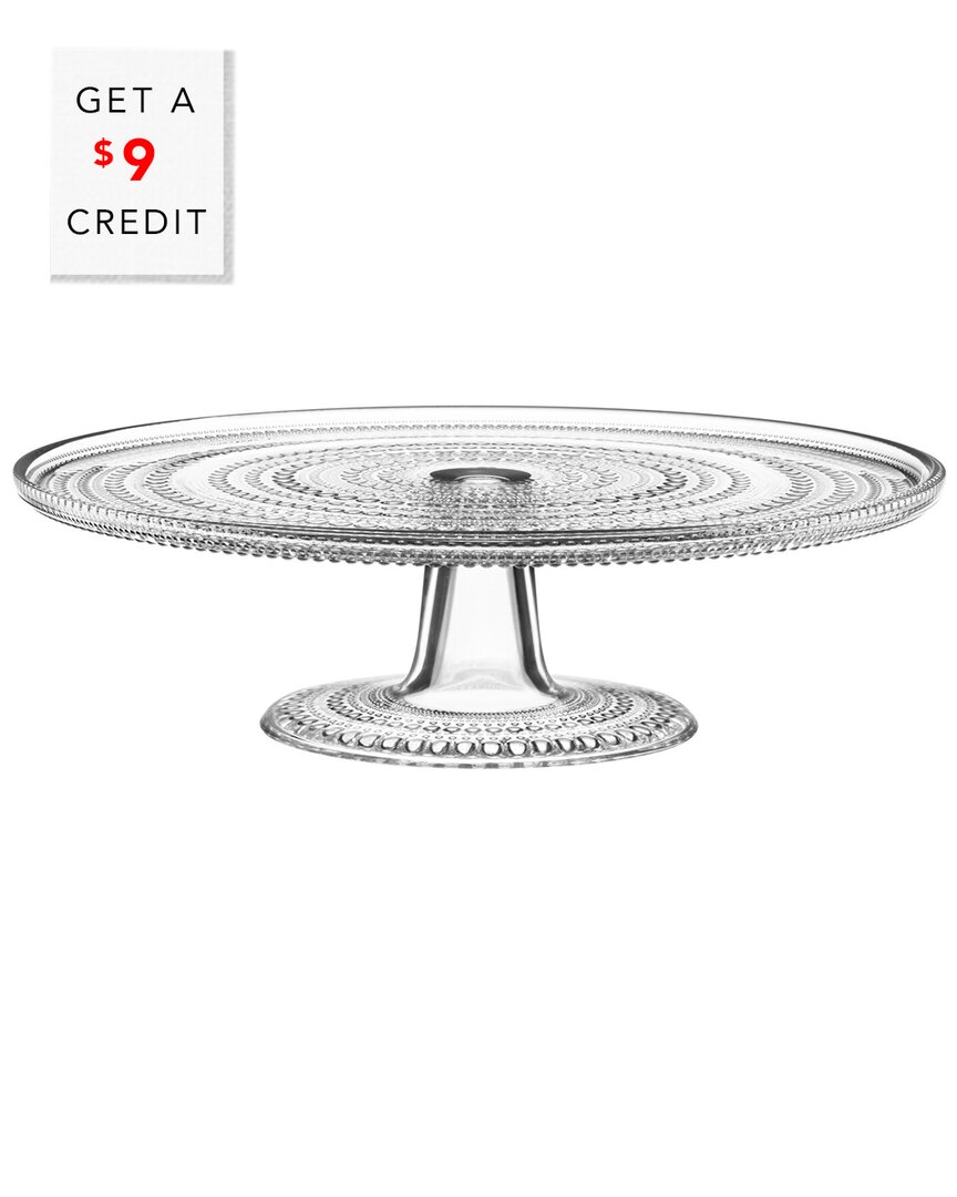 Iittala Kastehelmi 12.5in Clear Cake Stand With $9 Credit