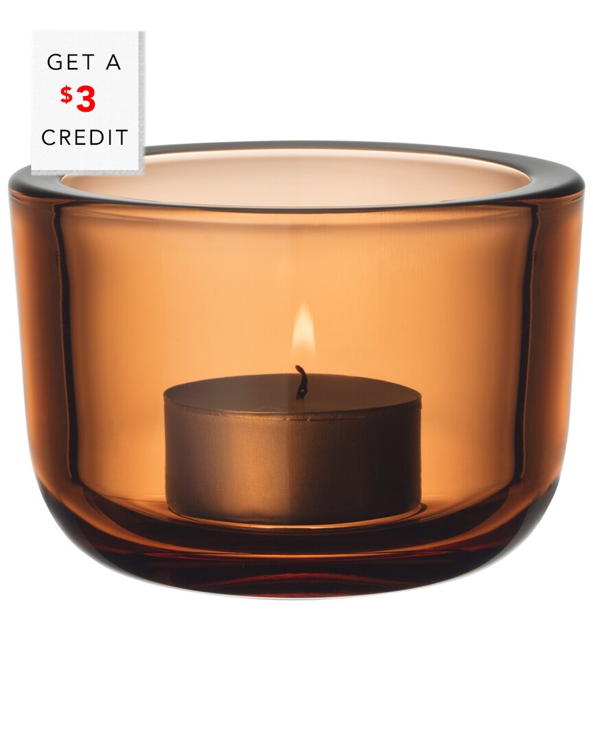Iittala Valkea 2.25in Orange Tealight Candleholder