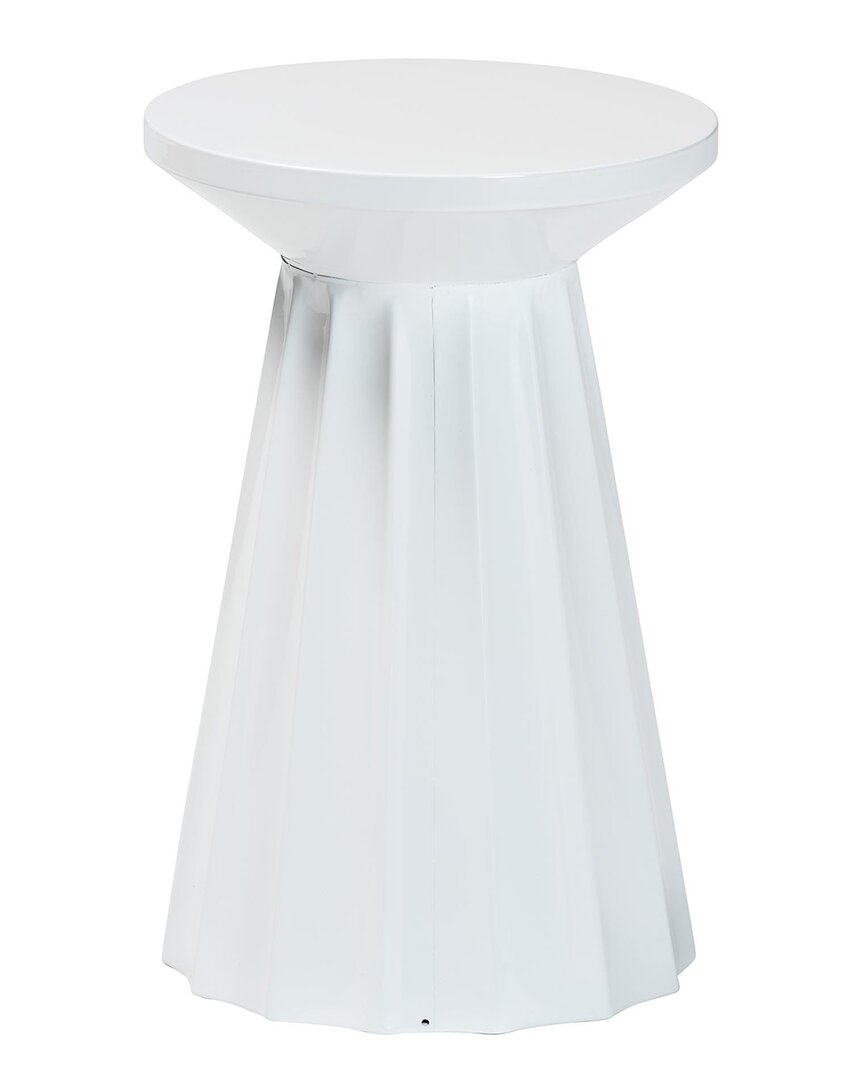 Baxton Studio Ulmer Metal Scalloped Side Table In White