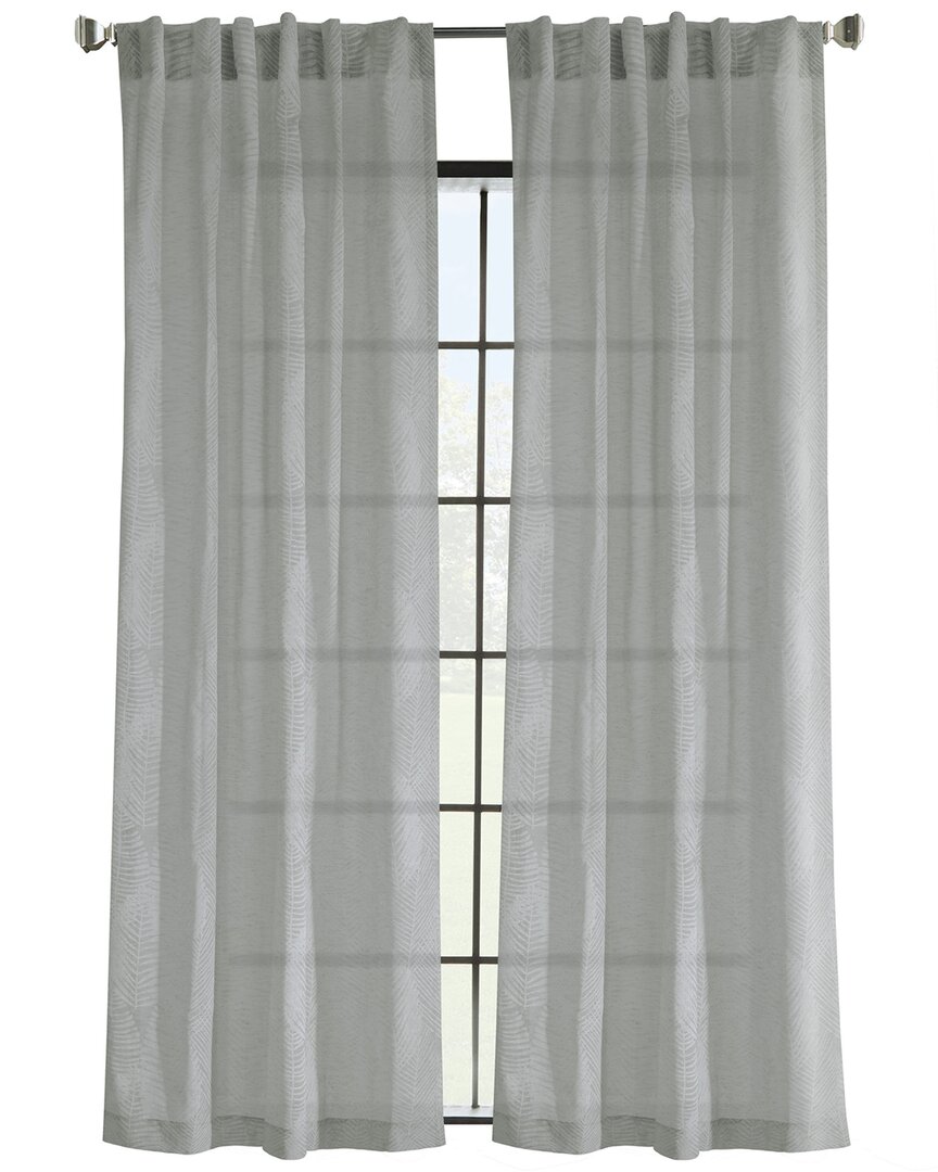 Habitat Trenton Faux Linen Dual Header Printed Curtain Panel In Grey