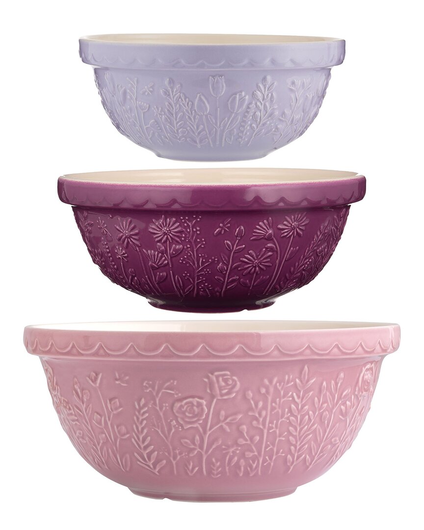 Mason Cash Set Of 3 In The Meadow Mixing Bowls In Multi