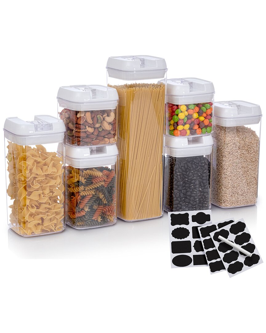 Cheer Collection 7pc Air-tight Food Storage Container Set In White