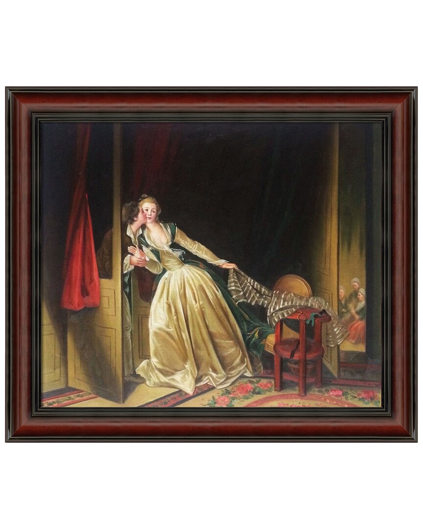 Overstock Art La Pastiche The Stolen Kiss, Late 1780s Framed Wall Art By Jean-honore Fragonard In Multicolor