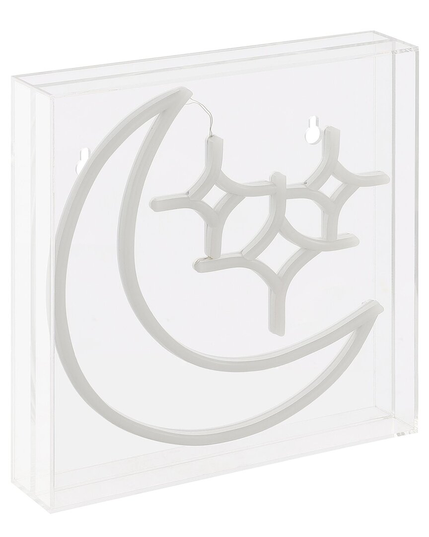Jonathan Y Starry Crescent Contemporary Glam Acrylic Neon Lighting