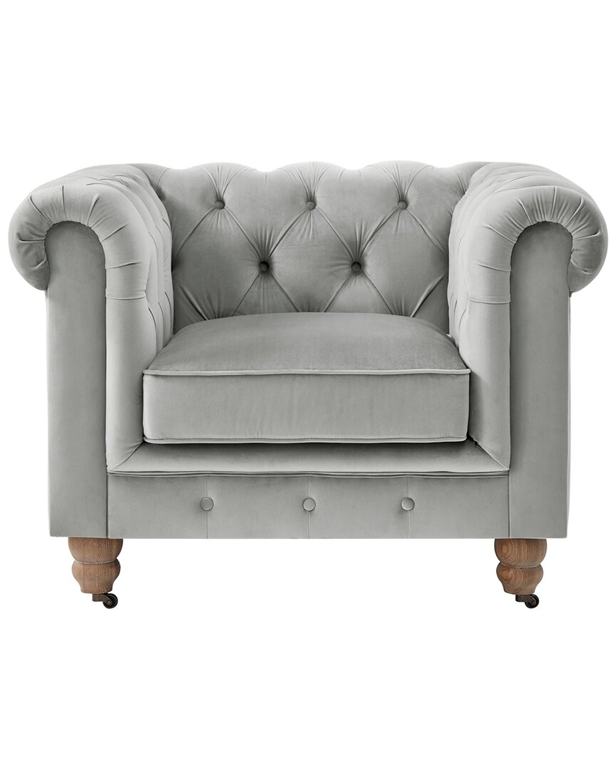 Rustic Manor Kaleigh Chesterfield Club Chair In Grey
