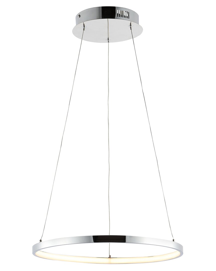 Jonathan Y Bradley 15.75in Integrated Led Pendant In Silver