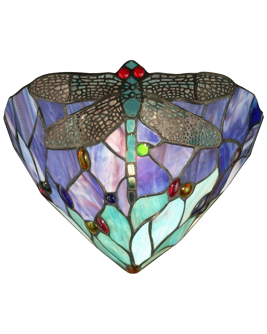 Shop Dale Tiffany Downy Dragonfly Jewel Wall Sconce In Multi