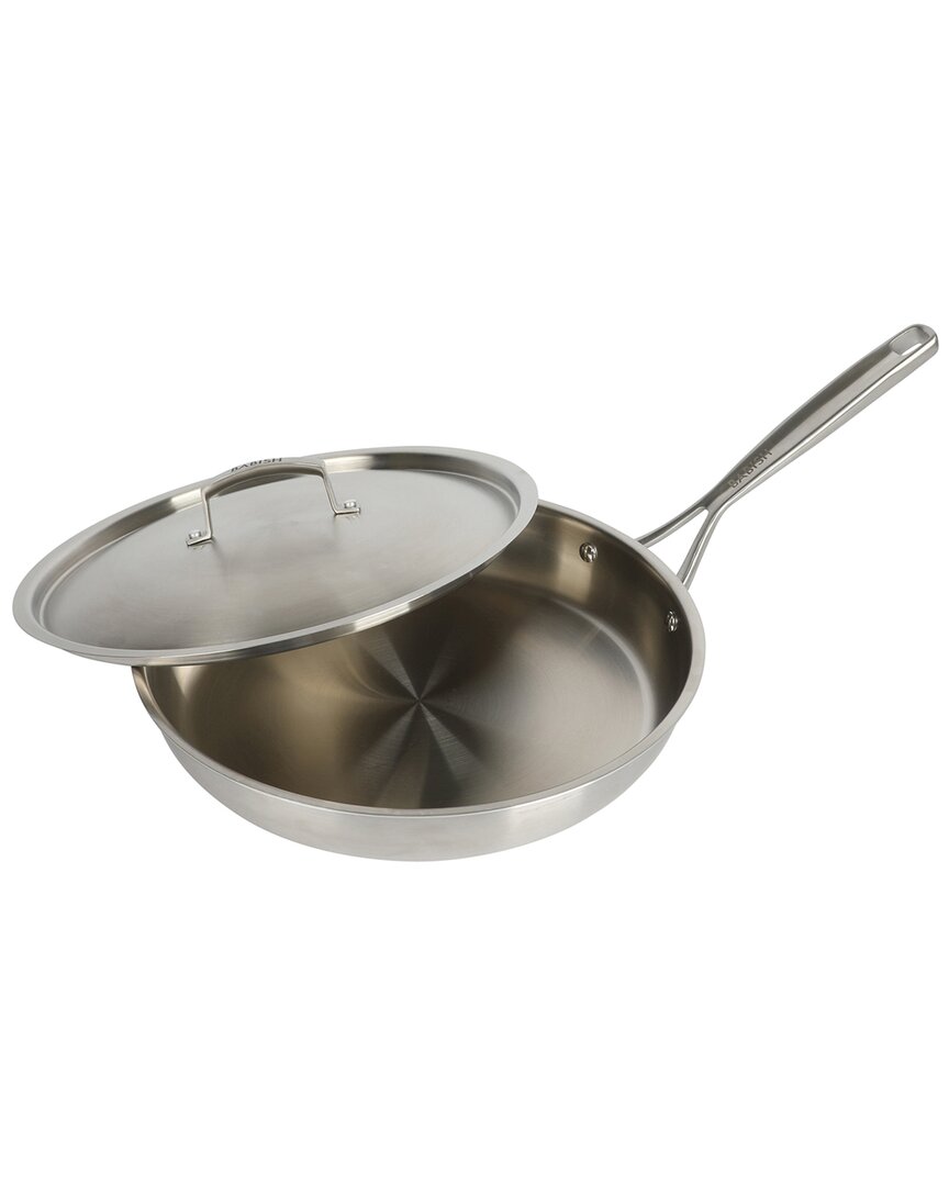 BABISH BABISH 12.5IN STAINLESS STEEL TRI-PLY DOUBLE RIVETED FRY PAN WITH LID