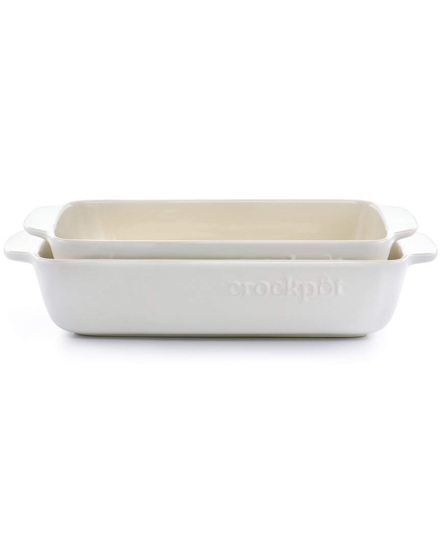 Crock-pot Artisan 2.5qt & 3.5qt Rectangular Stoneware Bake Pan Set