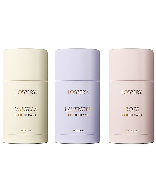 Lovery 3pc Vanilla, Lavender, Rose Deodorant Stick Gift Set