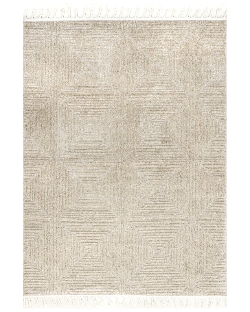 NULOOM NULOOM KERRY TEXTURED GEOMETRIC TASSELED AREA RUG