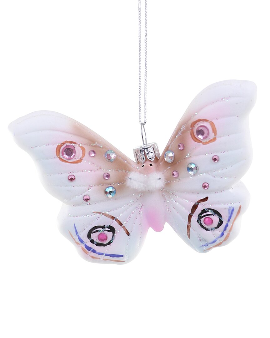 Cody Foster & Co. Frostfield Moth Ornament In Multicolor