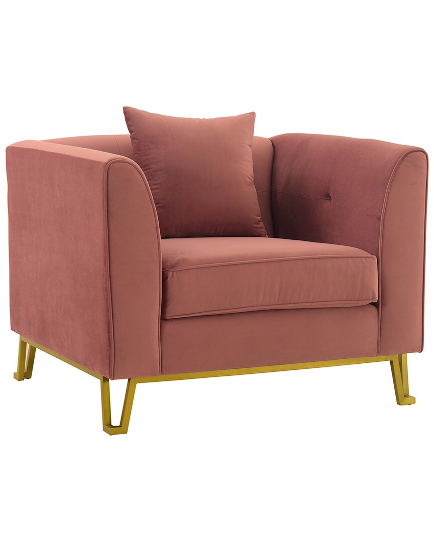 Armen Living Everest Blush Upholstered Sofa Accent Chair