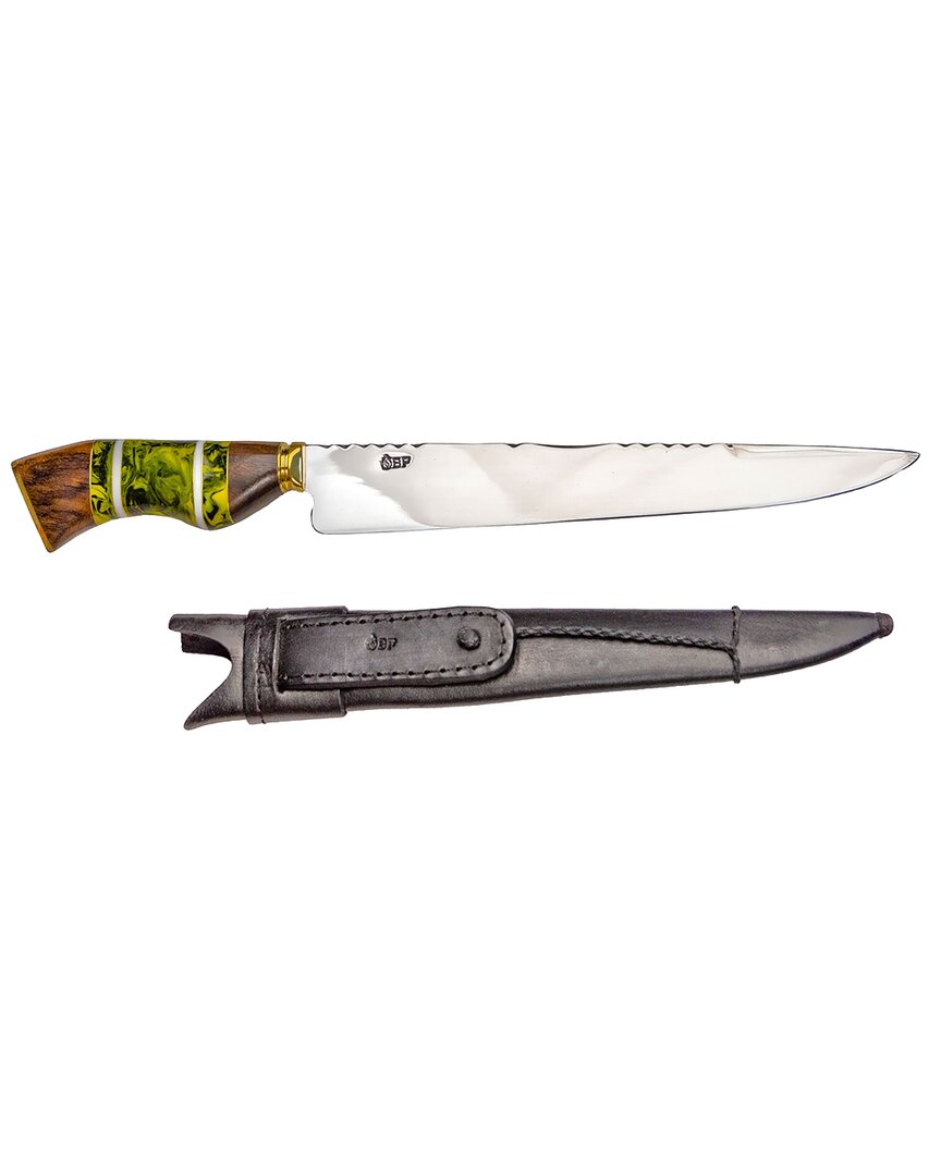 Brazilian Flame 10in Traditional Line Knife With Wooden Handle