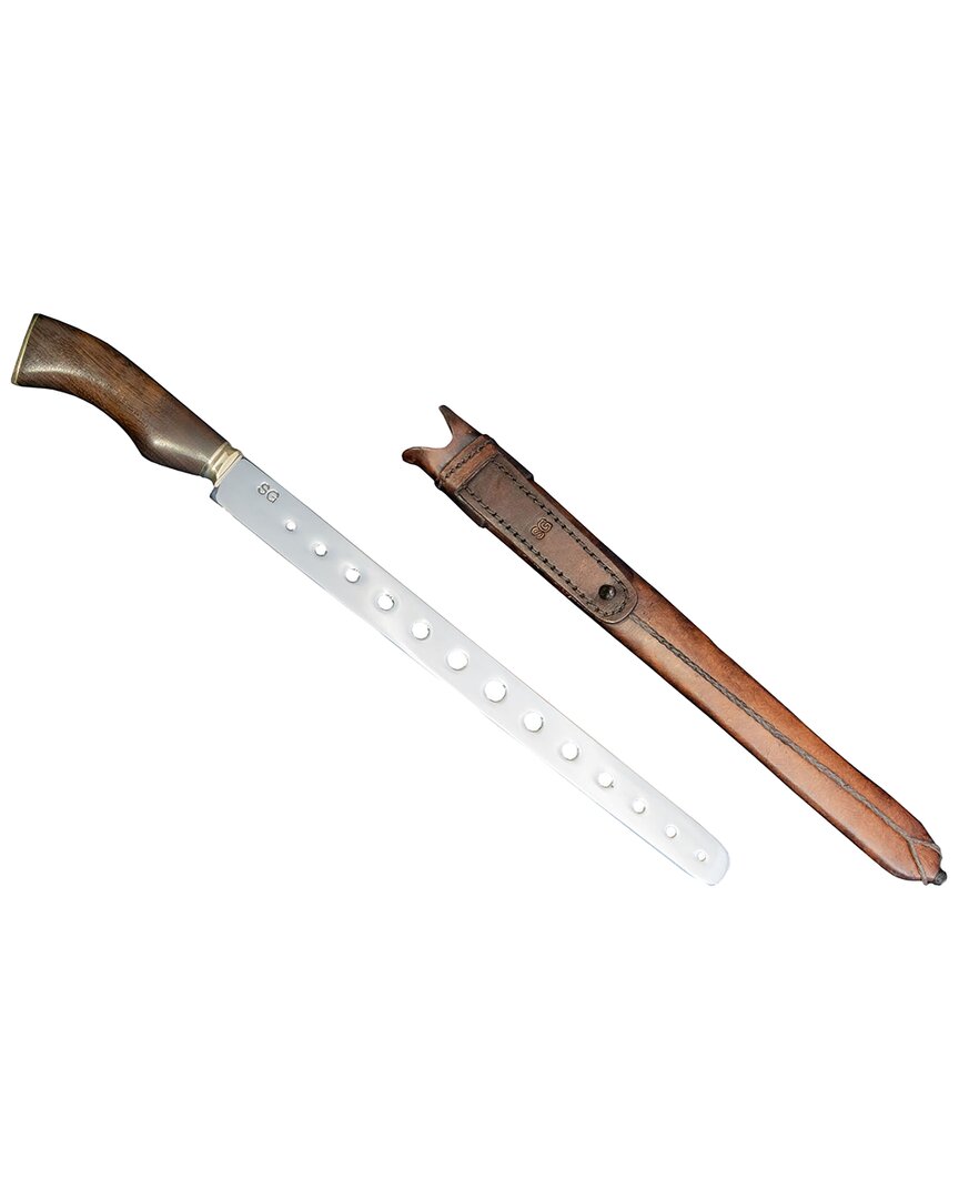 Brazilian Flame 12in Brisket Knife With Leather Case