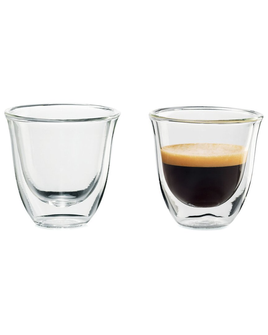 Delonghi De'longhi Set Of 2 Espresso Glasses In Transparent