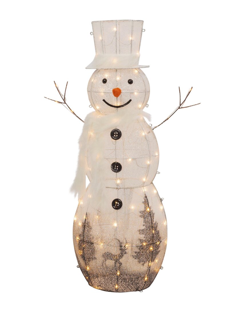 Gerson International 48-inch Tall Electric-operated Led Lighted White Snow Decor