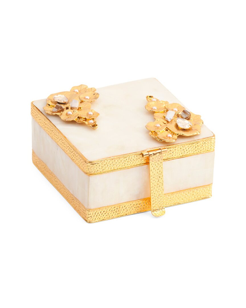 Tiramisu Mother-of-pearl Jewelry Box With Floral Detailing