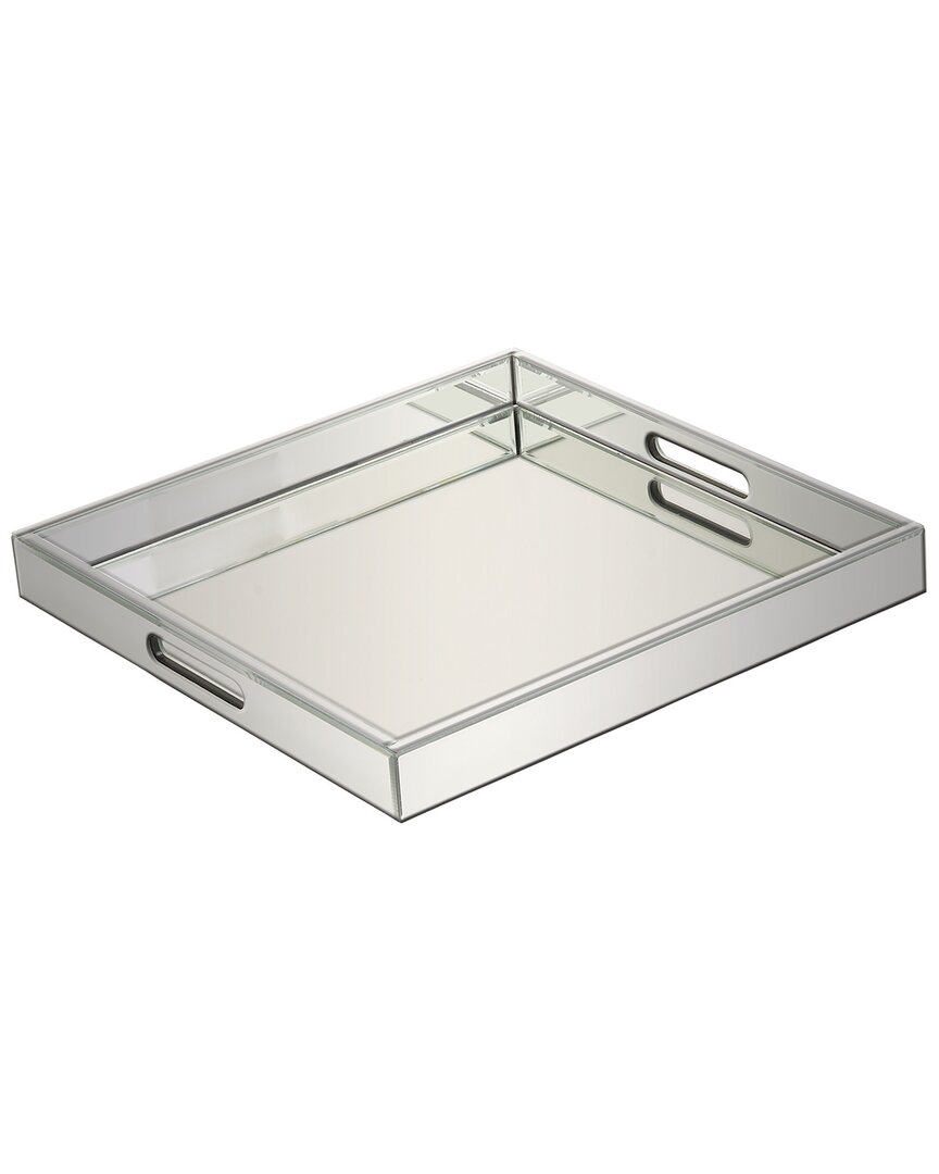 Peyton Lane Wood Mirrored Tray In Silver