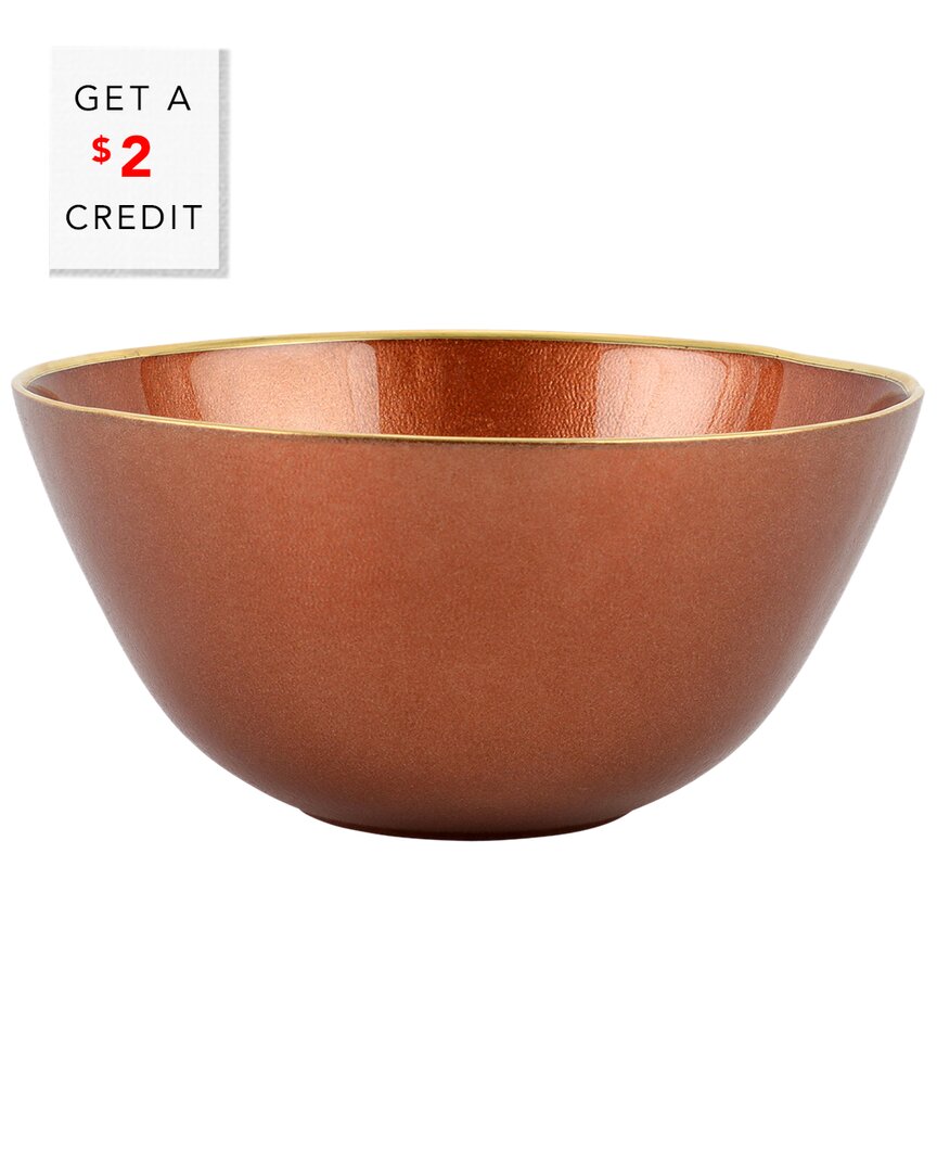 Vietri Metallic Glass Deep Bowl In Copper